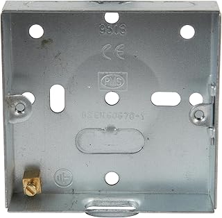 rhinocables Metal 1 Gang Single Socket Back Box, Single Pattress Box Mount, Flush Mount (16mm)