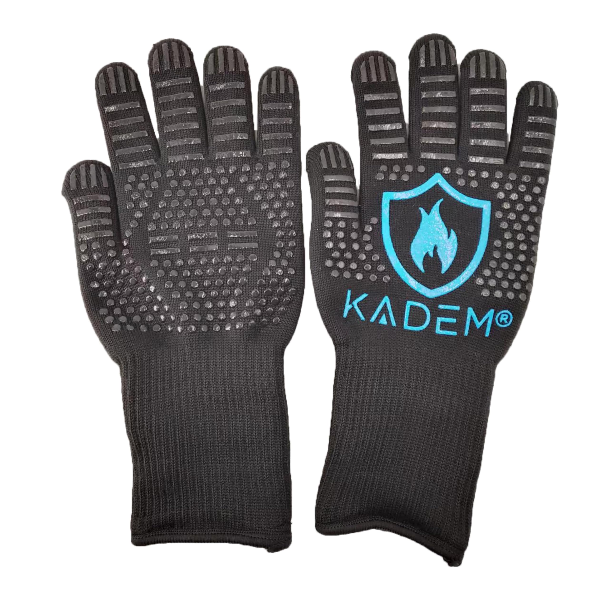 Kadem® Unisex Women's and Men's Barbecue Gloves, Heat Resistant up to 800 °C, Oven Gloves, Fireplace Gloves, Oven Gloves