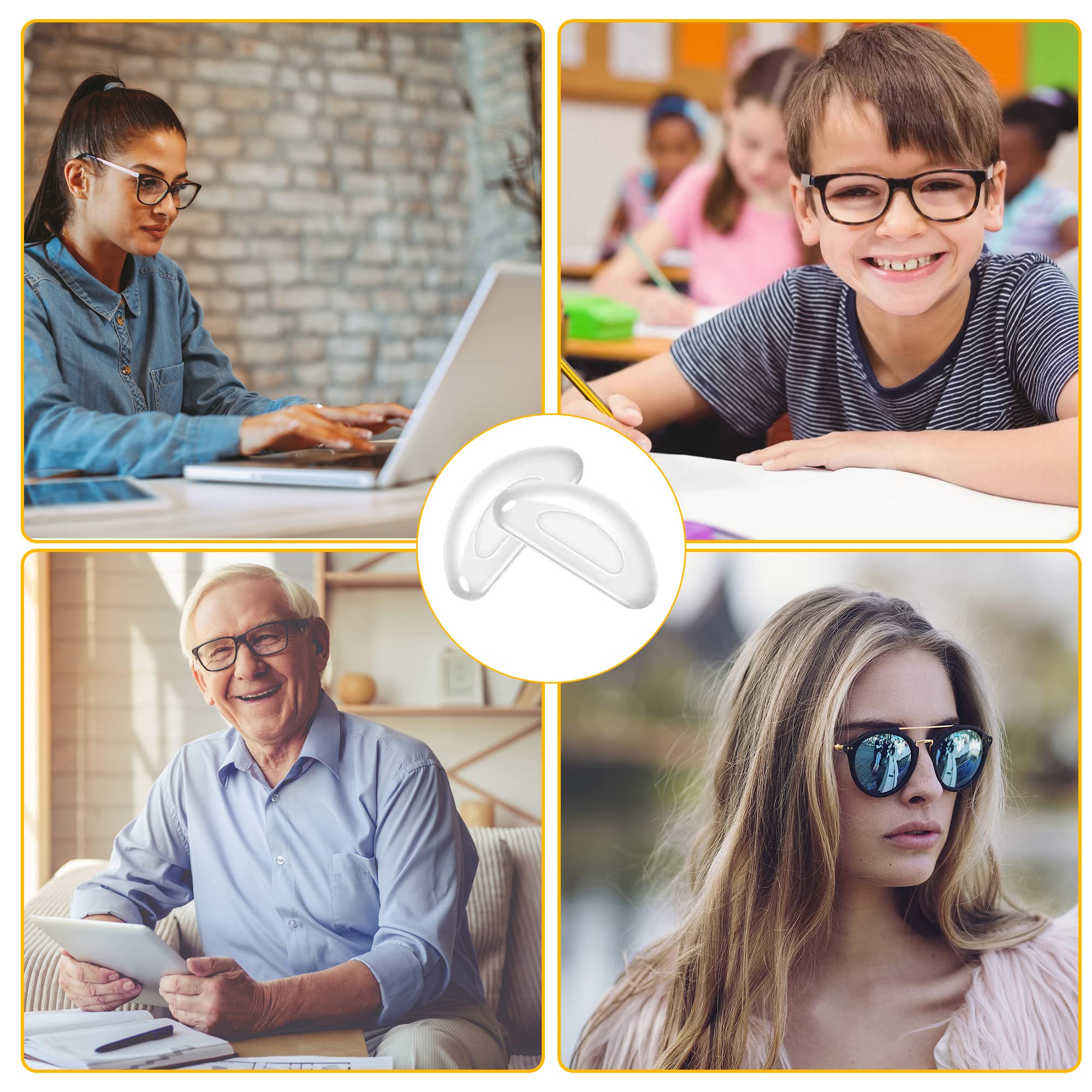 15 Paia Paraocchi Silicone Per Occhiali - Antiscivolo, Autoadesivi, Nero, Per Montature In Plastica - Foto 6