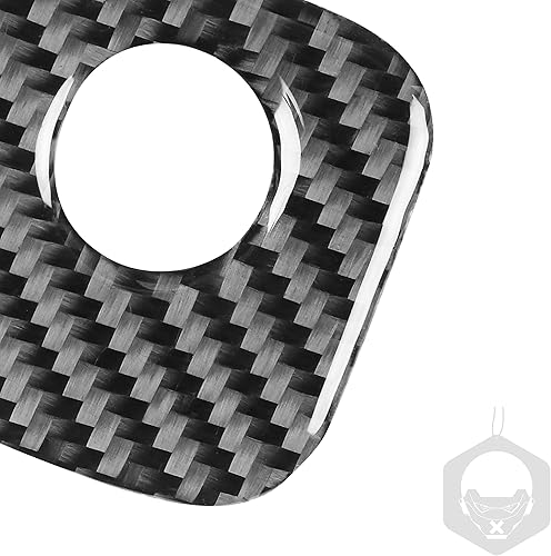 Miniatura 4 de Co-piloto de coche Guantera Cubierta de panel de cerradura para Chevrolet Corvette C6 2005-2013 Guante de fibra de carbono real Manija de puerta