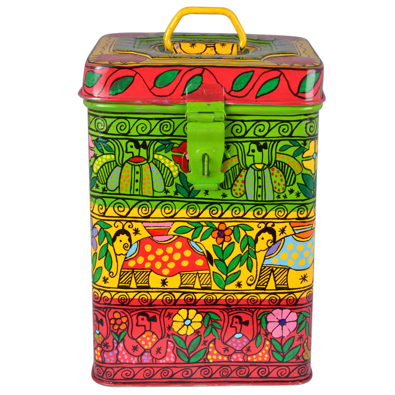 Kaushalam Hand Painted Stainless Steel Canister Vessel