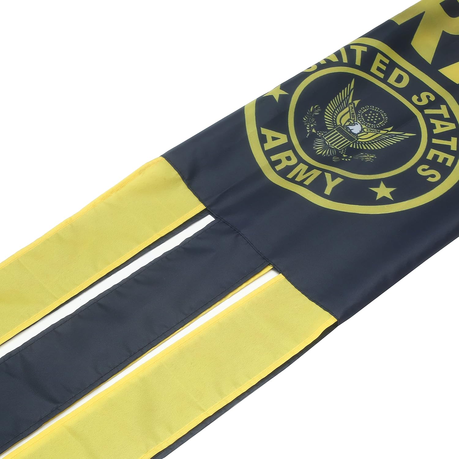 Army Gold Crest Flag WindSock US Military Flags 2 Pack Stripes Wind Socks For Yard And Army Party Flag, 60 inch