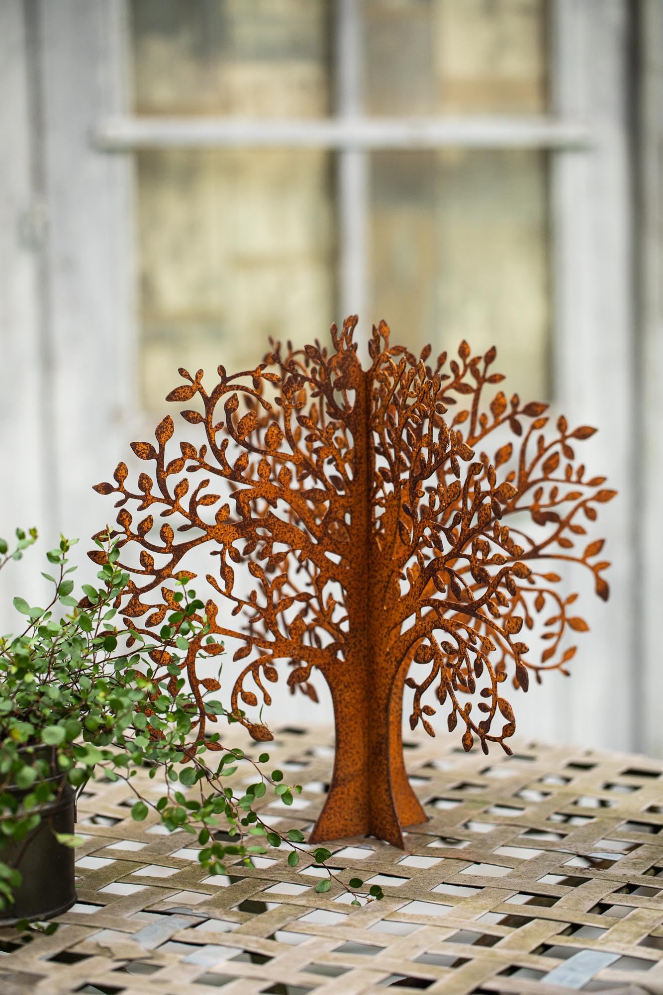 Suspension Mobile Arbre Vie Métal Rouillé CIM CM60772 Décoration Extérieur