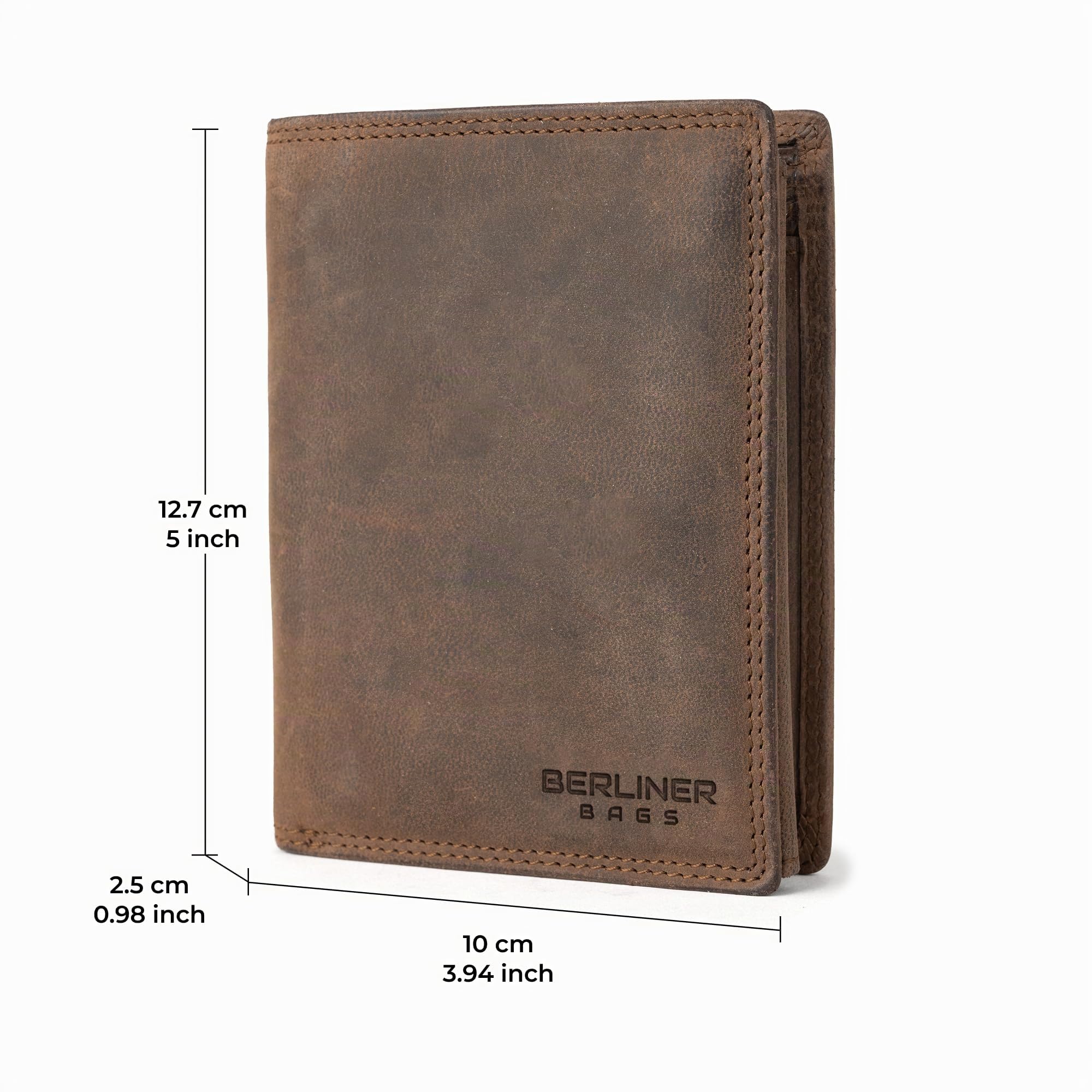 Berliner Bags Oliver Cartera de Piel Noble para Hombre, 15 Tarjetas, RFID
