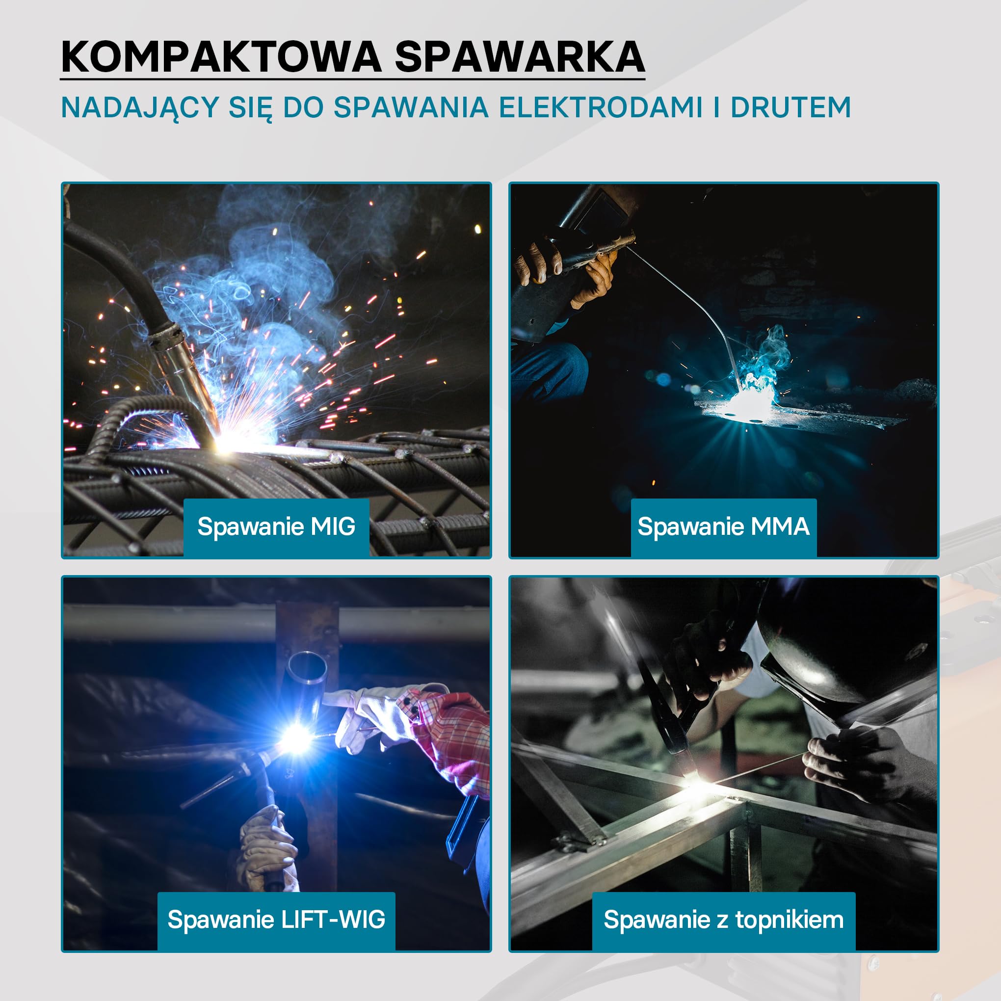 XPOtool IGBT spawarka elektryczna cyfrowa 120A dla MIG, MMA/E-Hand, Flux i spawania WIG/TIG FCAW