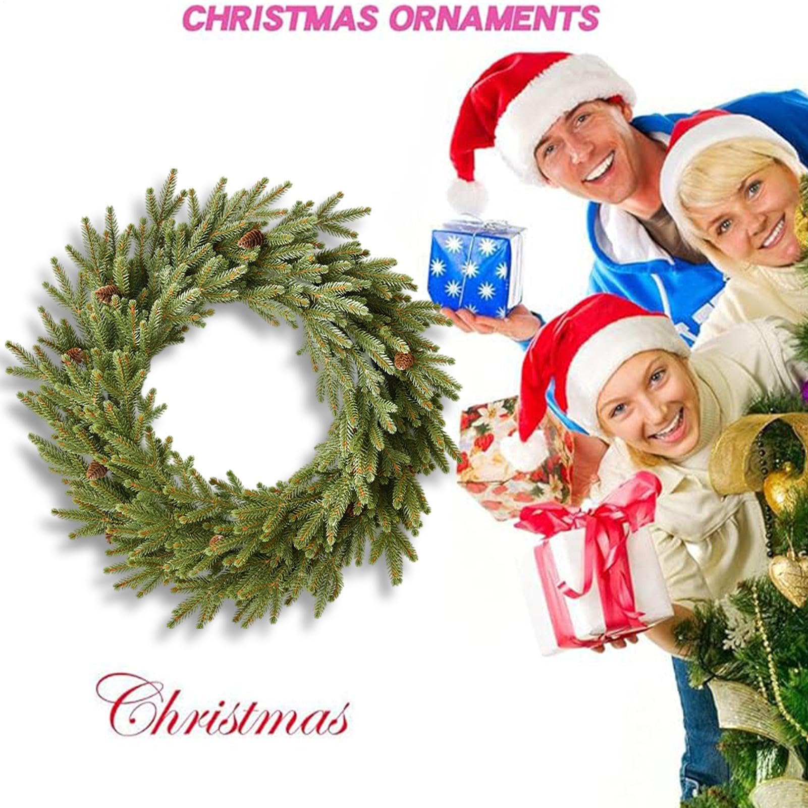 Weihnachts-Türkranz 58 cm Kieferngrün Wanddekoration für die Haustür