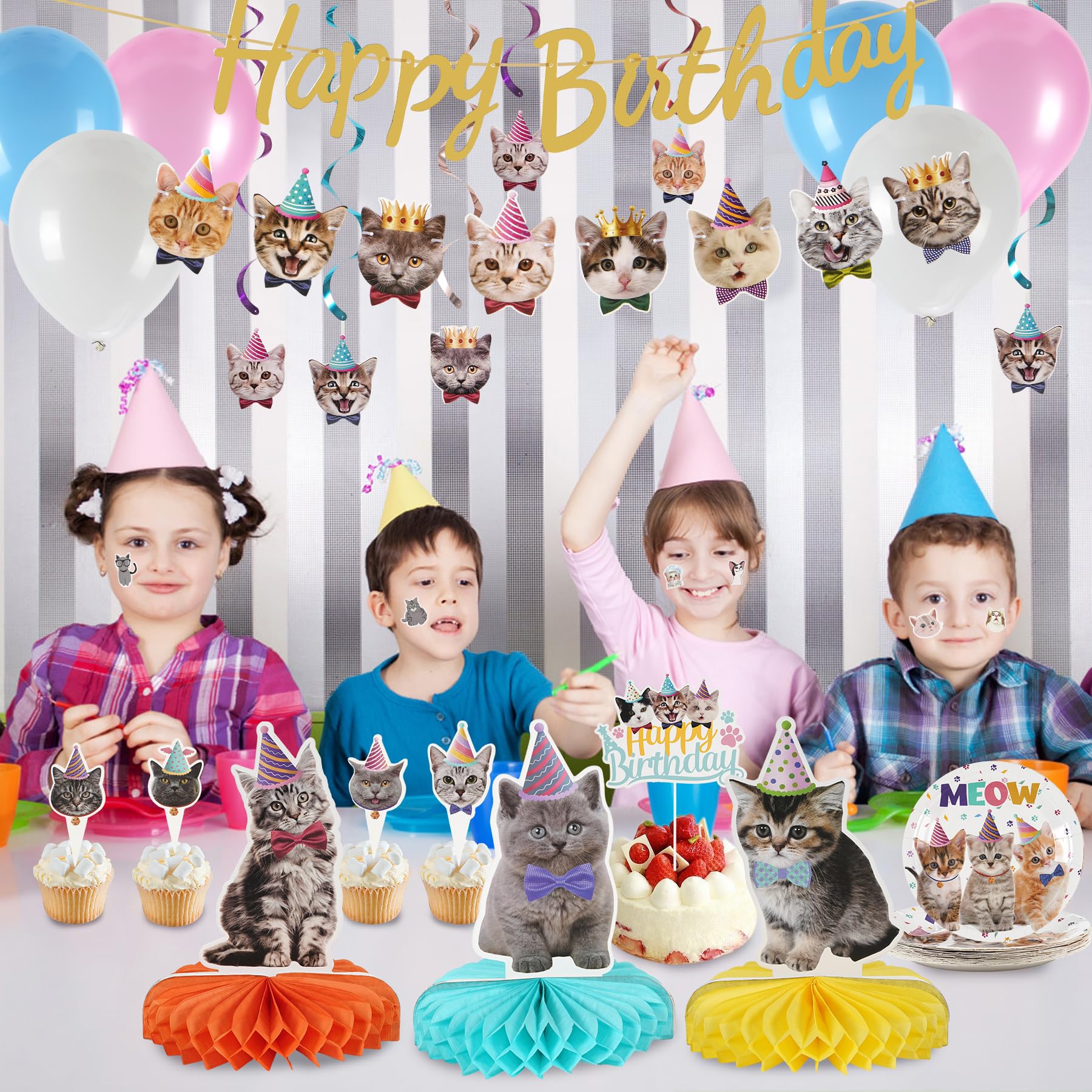 VIKY Lot De 11 Décorations De Cupcake D'anniversaire Pour Chat - Décoration De Gâteau D'anniversaire - Animaux - Décoration De Gâteau De Baptême