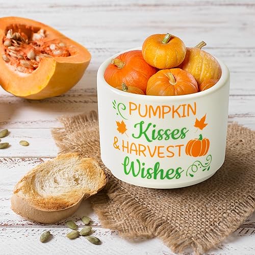 Miniatura 4 de WATINC Plato para dulces de otoño y otoño, mini cuenco de cerámica para caramelos, decoración de bandeja escalonada, calabaza, hojas de arce,