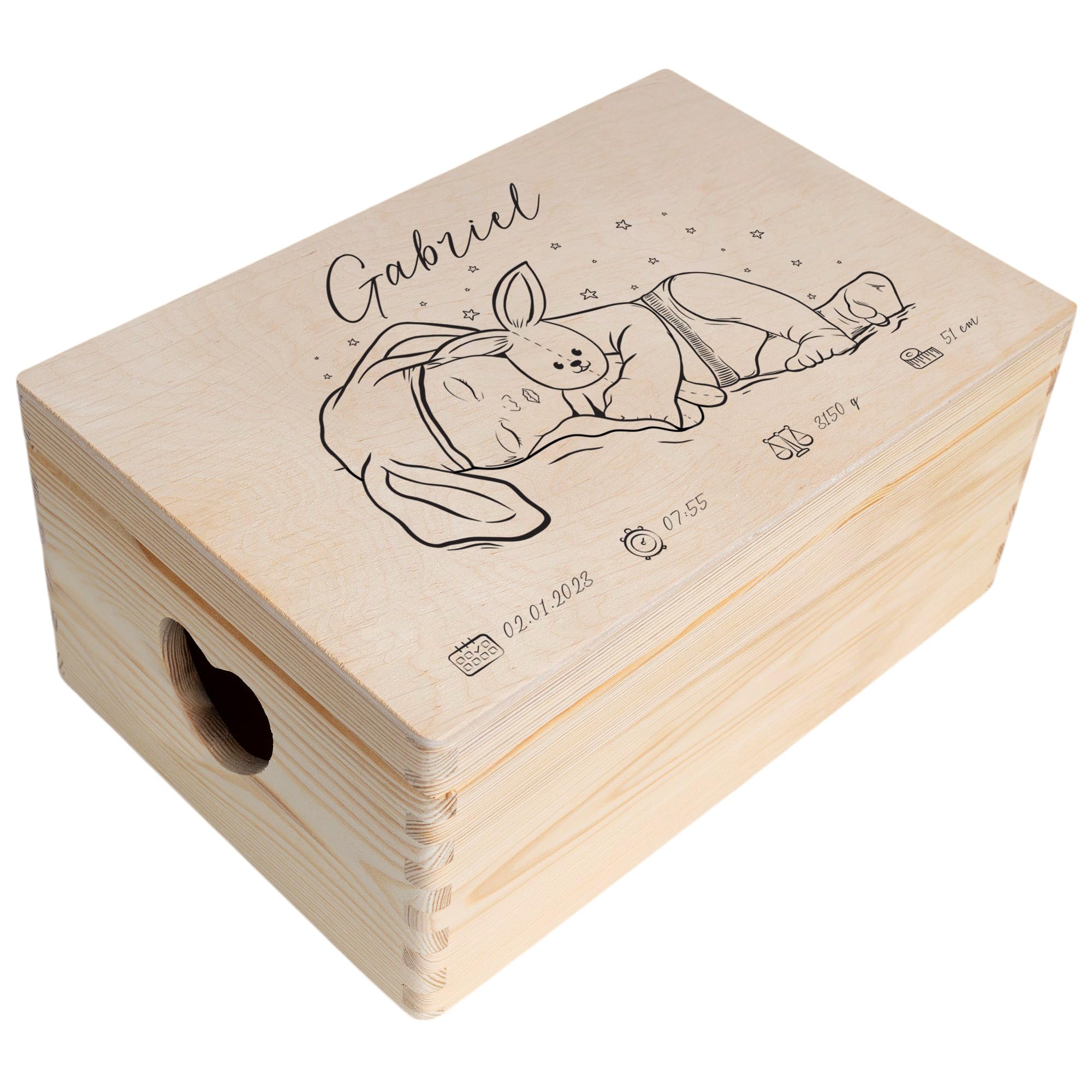 Creative Deco Personalised Baby Memory Box - Sleeping Boy or Girl
