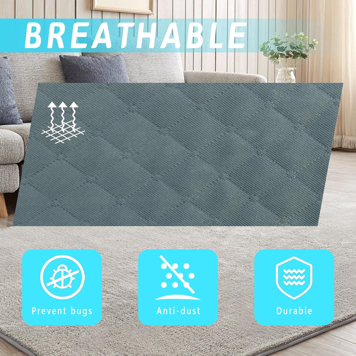 WFK handbag 4-piece set, foldable thick fabric storage bag, used for organizing bedrooms, wardrobes, and wardrobes; Can store clothes, blankets, plush toys, gray