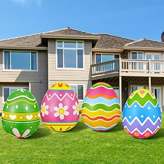 Liliful 4 Pcs Giant Inflatable Easter Eggs