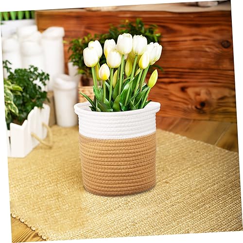 Miniatura 6 de MAGICLULU 2 Pcs Basket Bedroom Hamper Plant Containers Indoor Home Decor Cestas Para Ropa Sucia Money Plant Cotton Rope Planter Laundry Hamper Woven