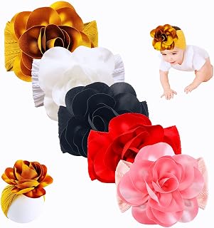 6" Handmade Flower with Soft Headband for Toddler Girls Baby Shower Birthday Gift (yellow set)