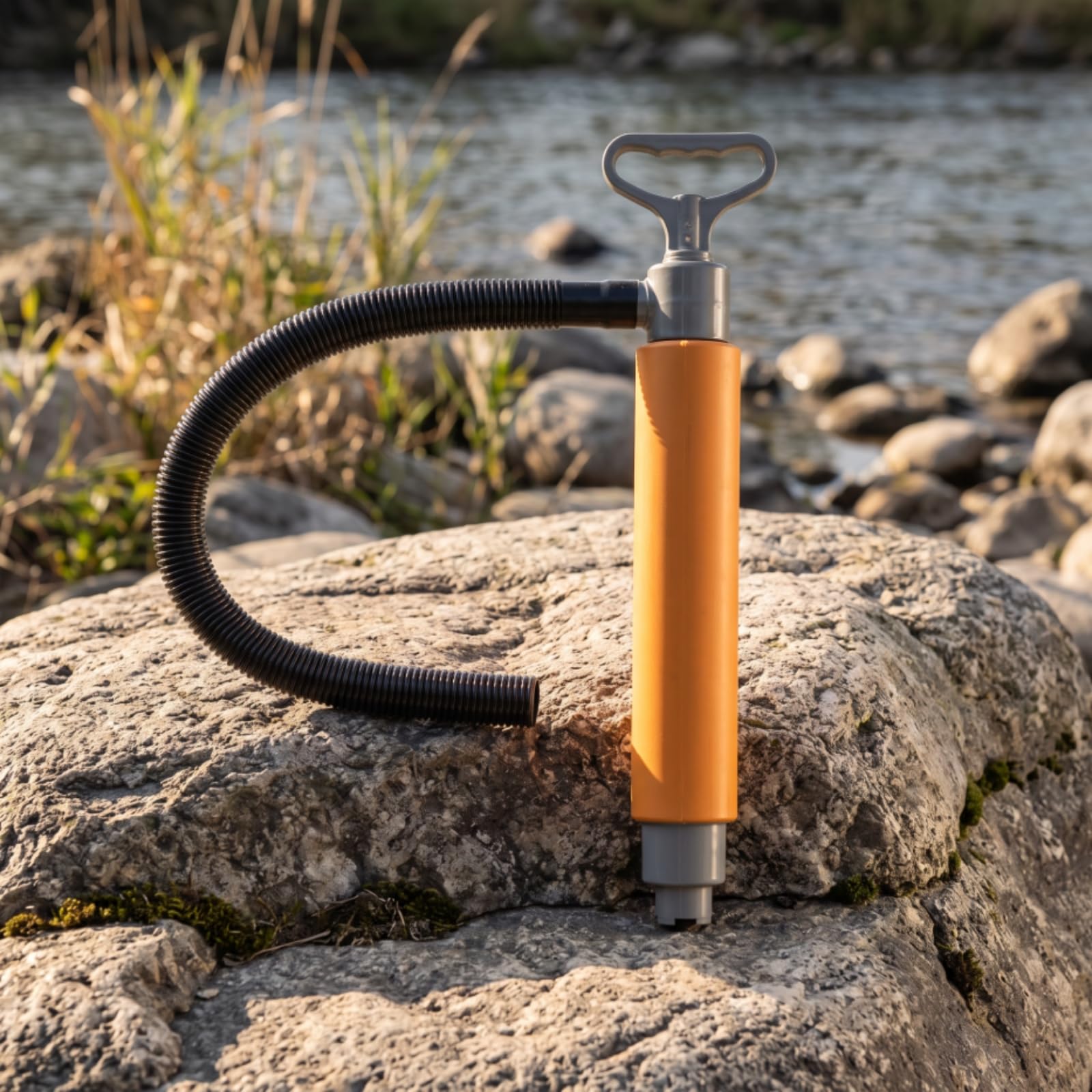 Pompa a Mano con Tubo Pratica, Nero, Piccolo Circa 460g | Ergonomica, Compatta, Svuotatore Manuale per Barca, Canoa, Kayakisti, Canoisti