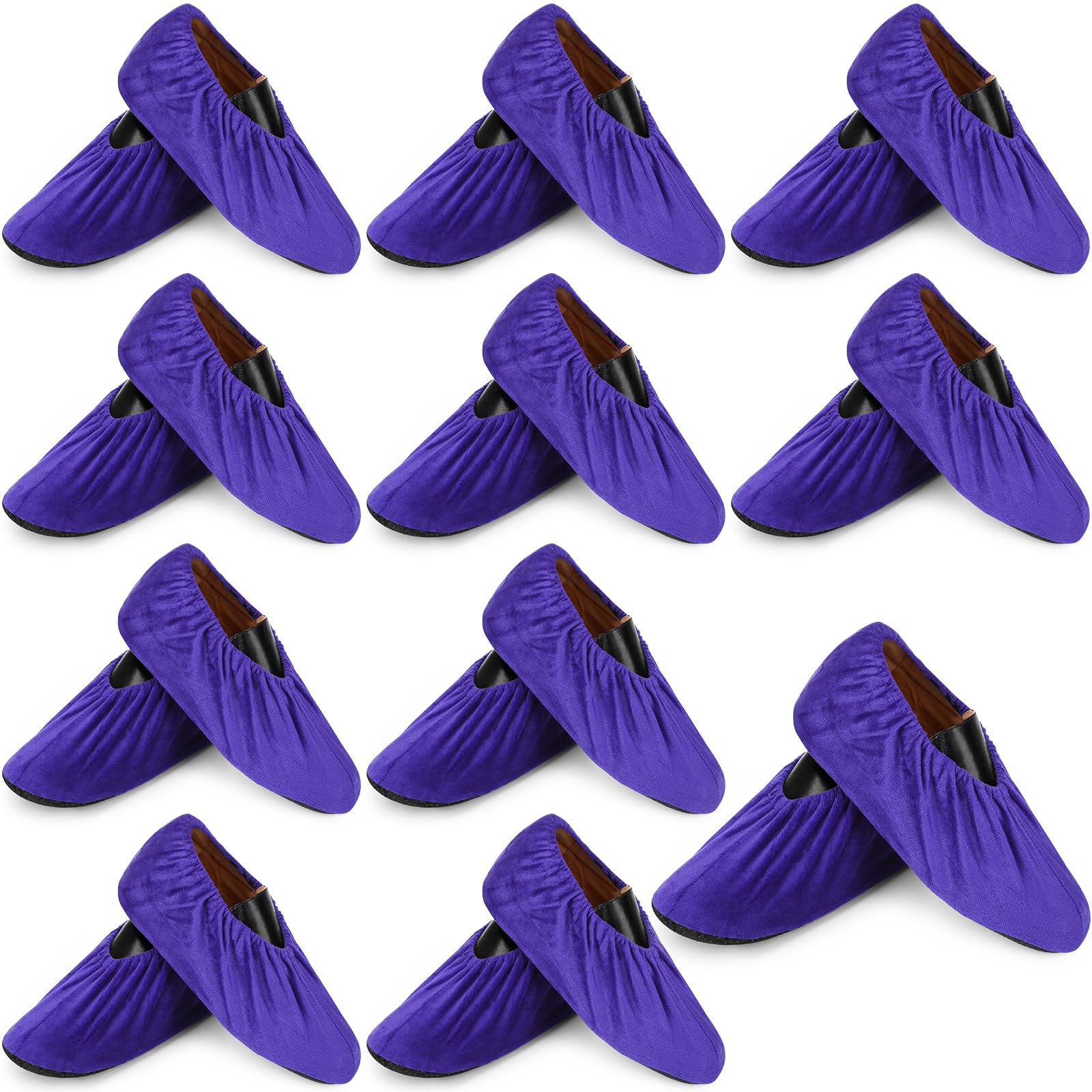 JaGely 11 Pair Reusable Cloth Shoe Covers for Indoors, Purple