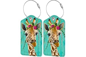 Unique Leather Luggage Tag: Giraffe