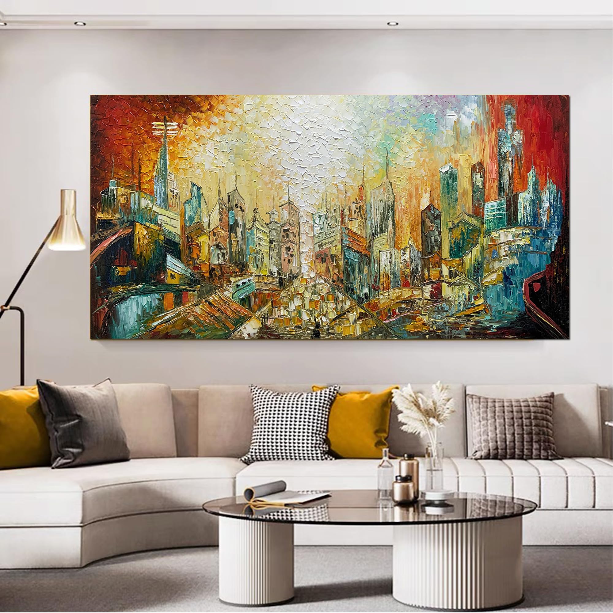 Amazon.co.jp: ART8YUQI 絵画 - 24x48インチ テクスチャカラー