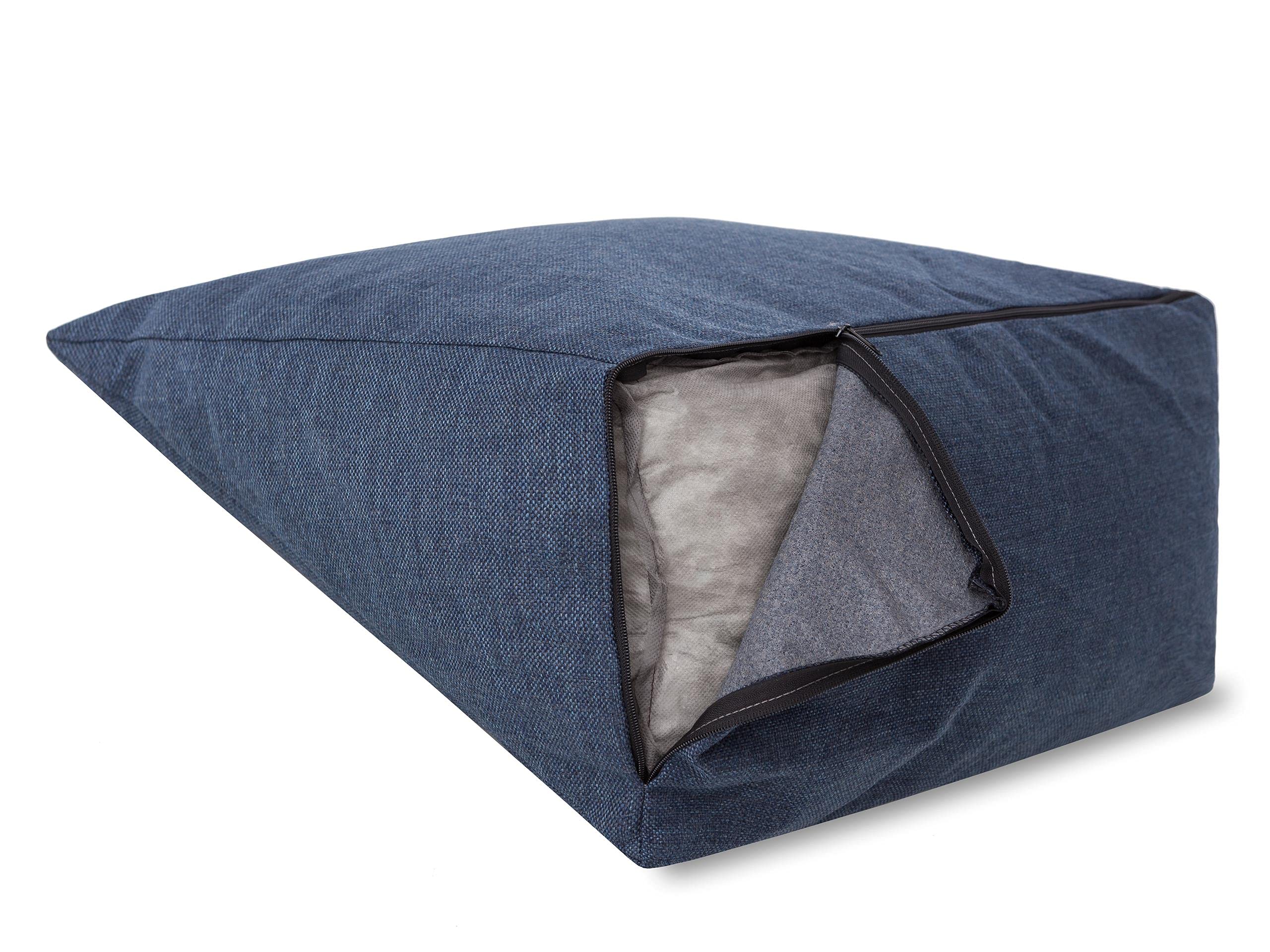 Cojín para piernas, cojín de espalda, almohada de posicionamiento corporal, cojín de descanso, cojín de rehabilitación, cojín ortopédico, 45 x 55 x 27 cm, azul marino