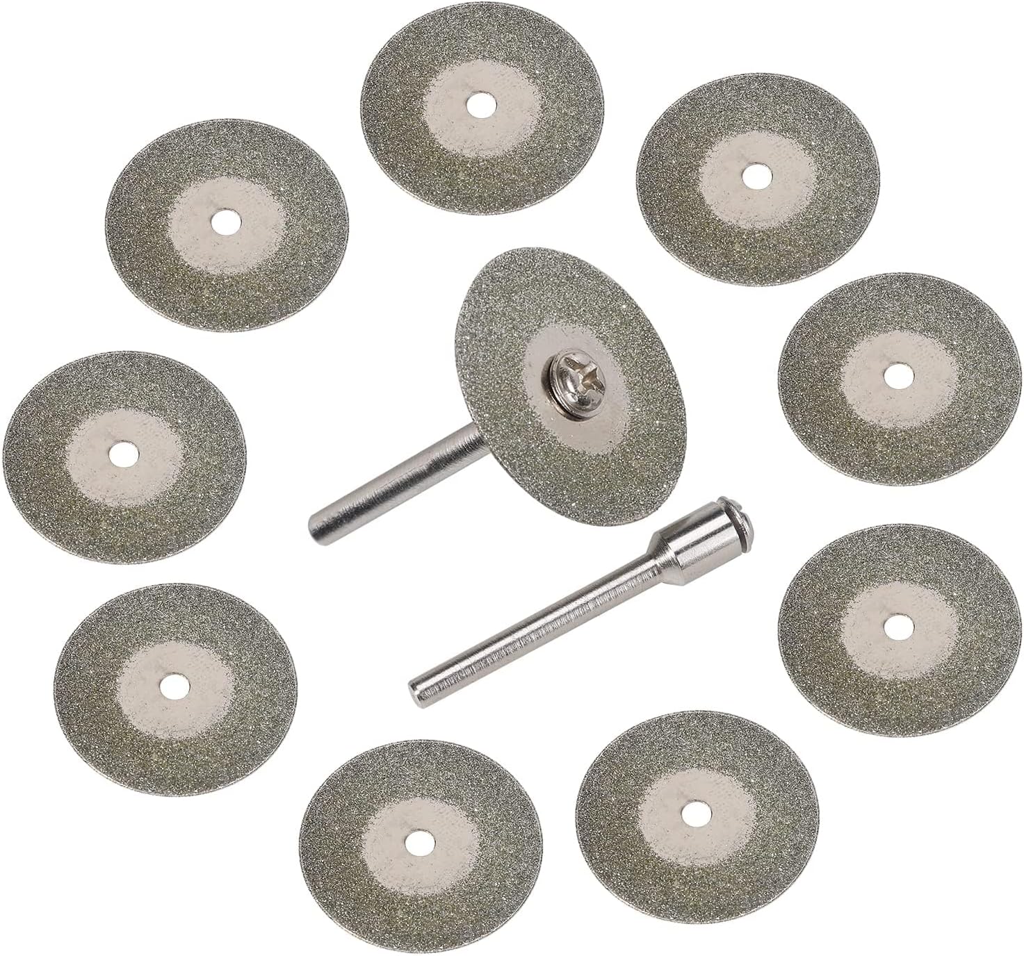 Full Sand Diamond Wheels 3mirrors Tungsten Electrode Sharpener Blades Replacement Cutting Wheels Tig Welding Discs 10pcs 25mm 0.5mm w/ 2 CNC Connecting Rods Compatible with Dremel Rotary Tools