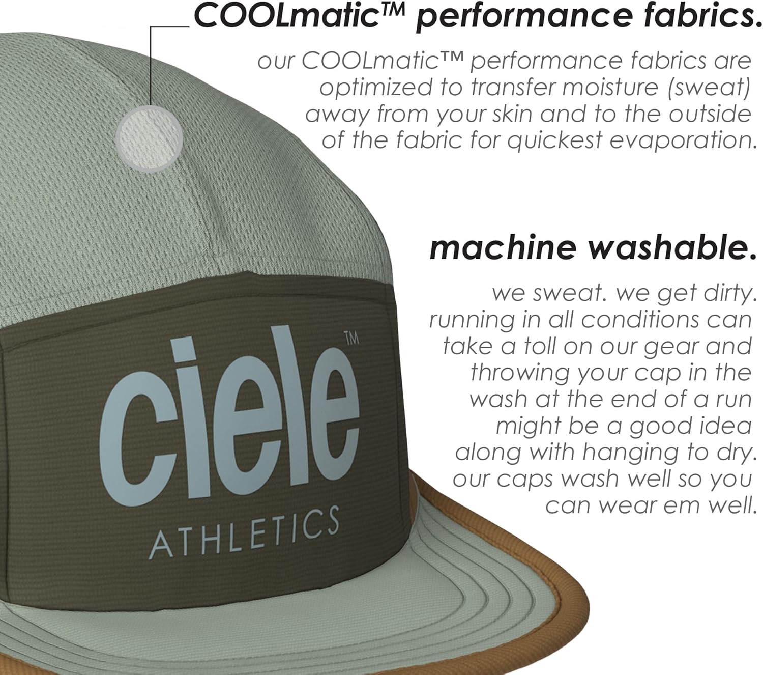 Ciele Athletics GOCap - Premium Washable Moisture Wicking Hat with Sun Protection, 5-Panel Knit Running Hat