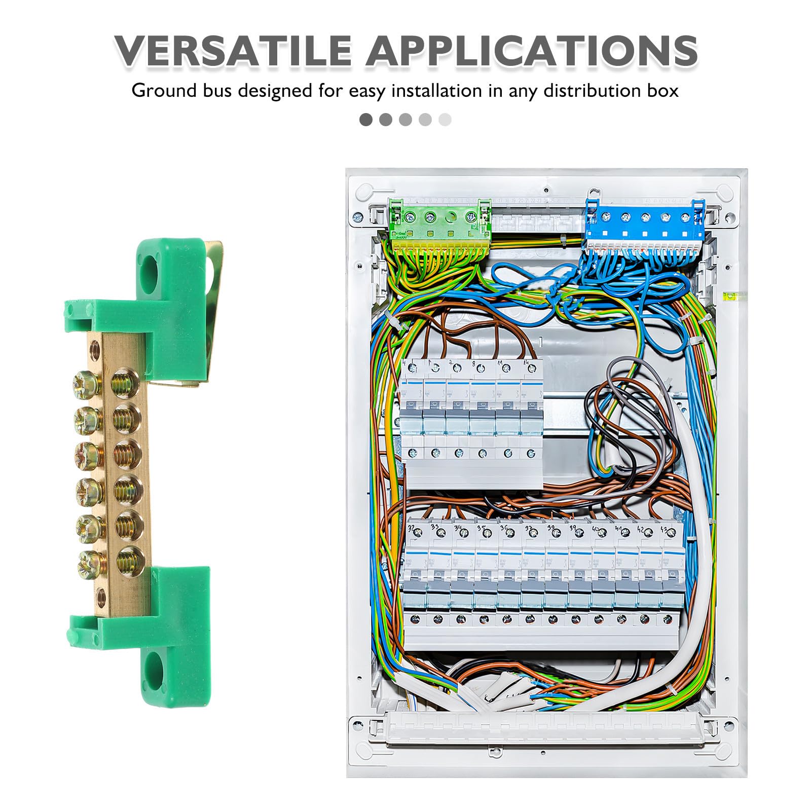 Barre de Terre Électrique 6 Positions 6X9 MM 4 Pièces Bornier Cuivre pour Tableau de Distribution Industrielle Connexion Rapide et Maintenance Simplifiée