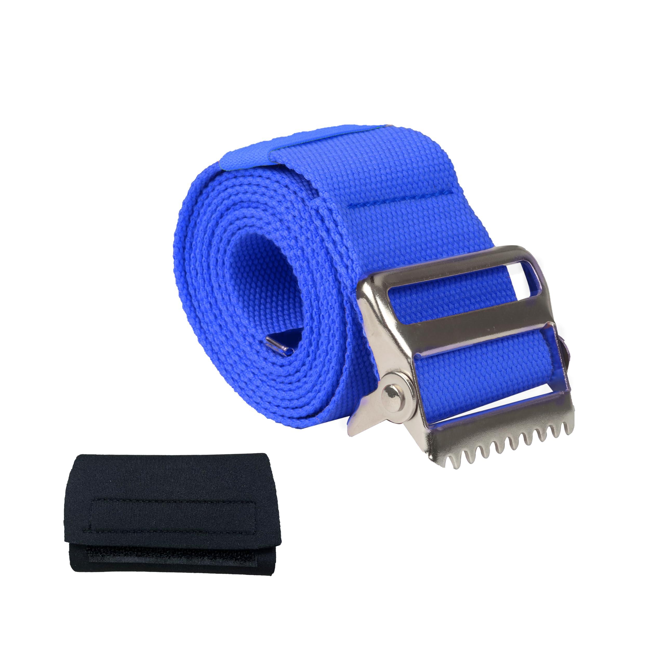 Homymusy 60 Inch Adjustable Gait Belt - Comfortable Buckle Protect Cover, Supports Up to 350 lbs(Blue, 60INCH Metal Buckle)