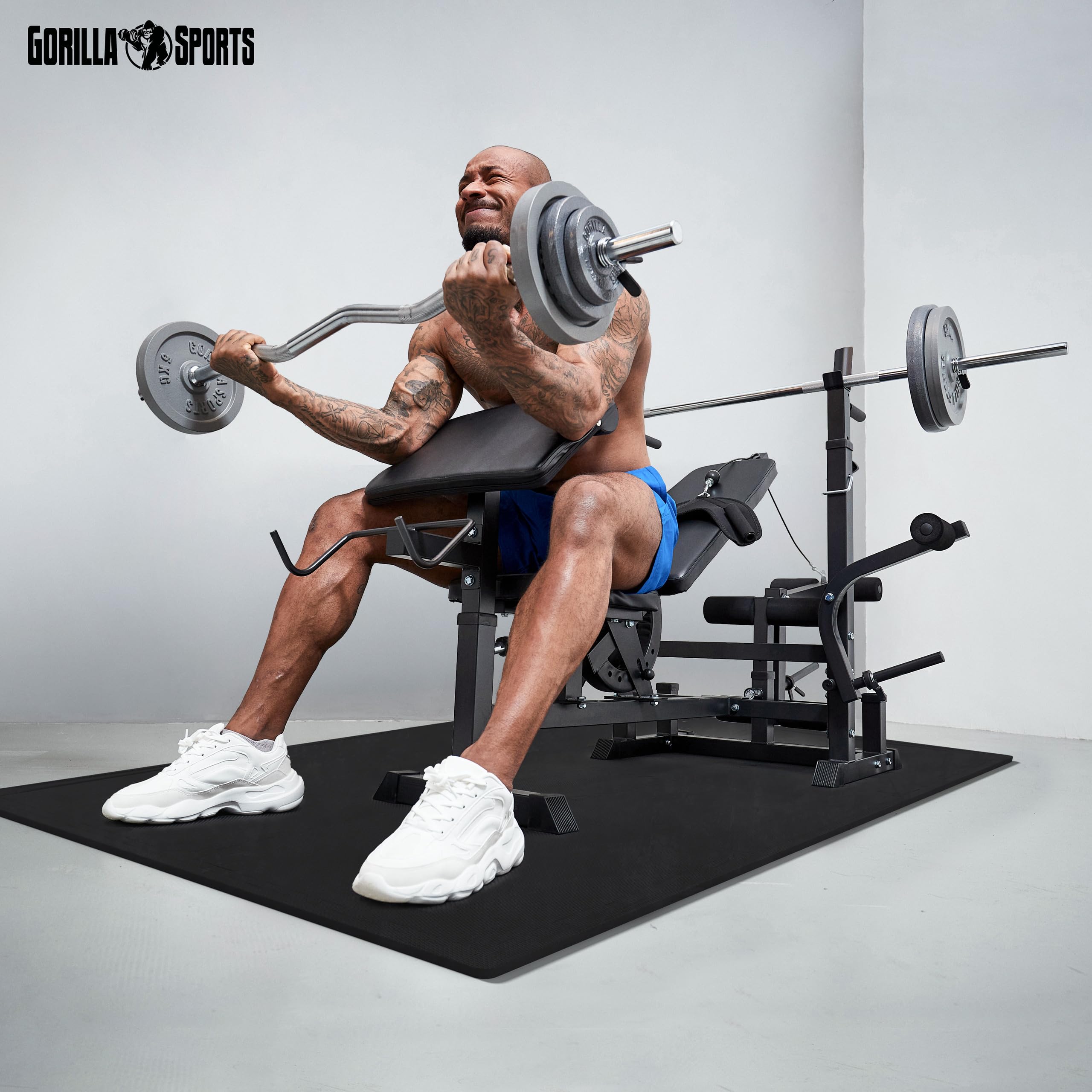 Gorilla Sports Protection Tapis Kit 6 Tapis 12 Embouts Puzzle Sol Fitness