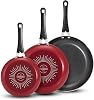 Tramontina Nonstick Fry Pan Set Aluminum 3 Pk (Red), 80156/060DS