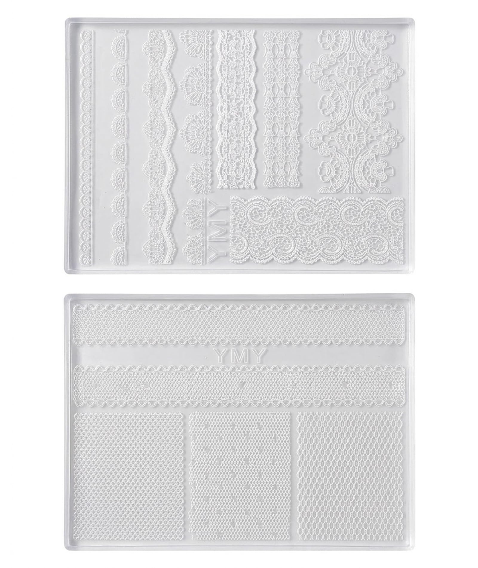 2PCS Nail Art Mould, Embossed Lace Design Nail Art Charms, Two Silicone Moulds for DIY Nail Art Creations, Professional Nail Technicians and Craft Hobbyists, Perfect for 3D Nail Art Designs and Phone Case Decorations-image-13