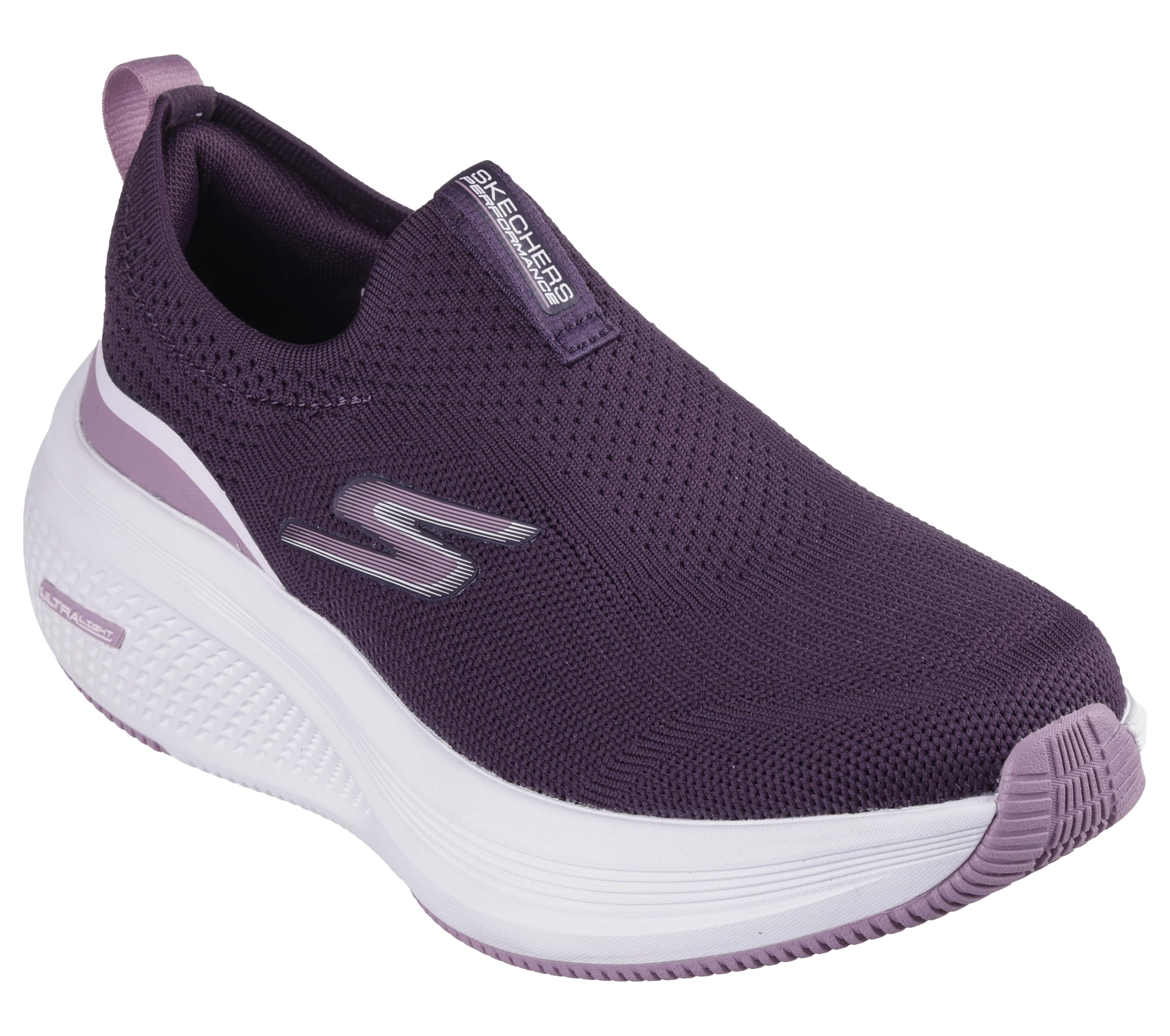 Skechers Women's Go Run Elevate 2.0 Cadena Sneaker, Plum Textile/Mauve Trim, 8 UK