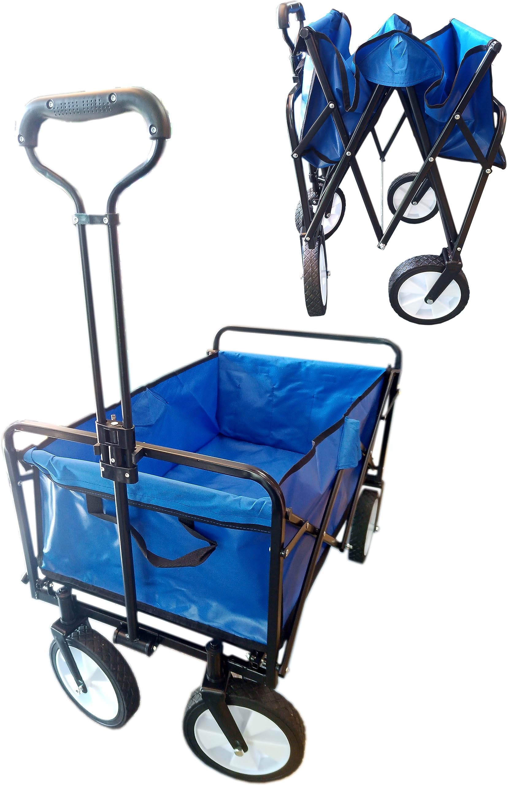 Grafter Blue Heavy Duty Foldable Garden Trolley Cart Wagon Truck Wheelbarrow Camping 70 Litre