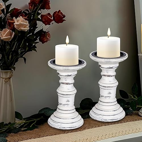 Miniatura 8 de The Wooden Town - pilares decorativos de madera para velas