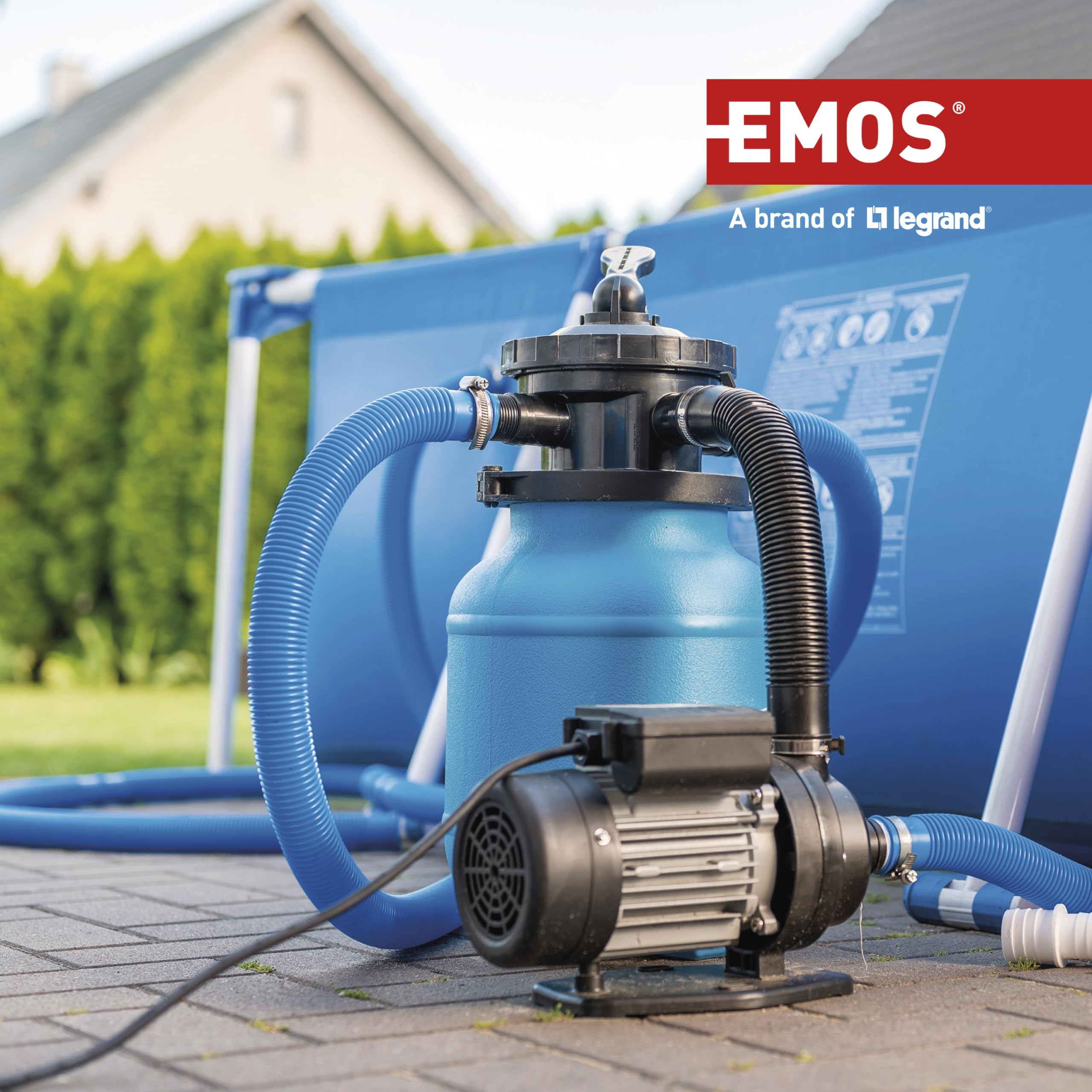 EMOS Przedłużacz bębnowy stalowy 50 m, 4 gniazda, IP44, wodoodporny, odporny na uderzenia i olej, 230 V 16 A 3680 W, H07RN-F 1,5 mm², zewnętrzny
