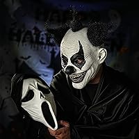 Vista 30 de YU FENG Máscara de disfraz para Halloween, mascarada, cosplay, fiesta divertida