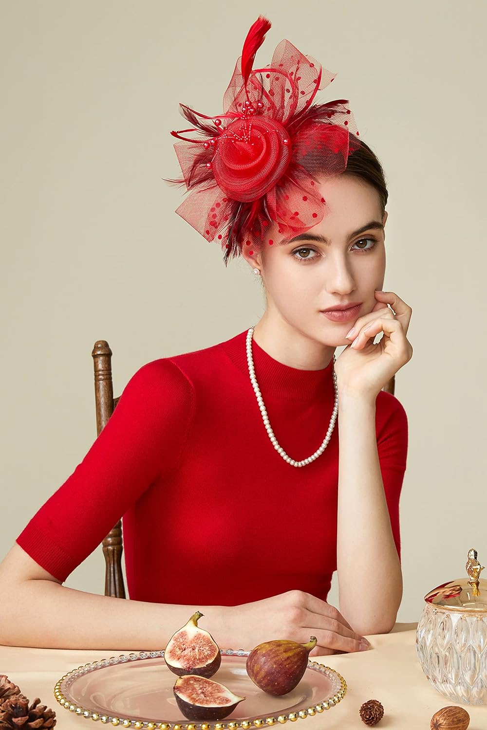 BABEYOND Fascinator Hats for Women Tea Party Hat Kentucky Fascinators Headband Derby Hats Wedding Flower Feathers Hair Clip - Image 5