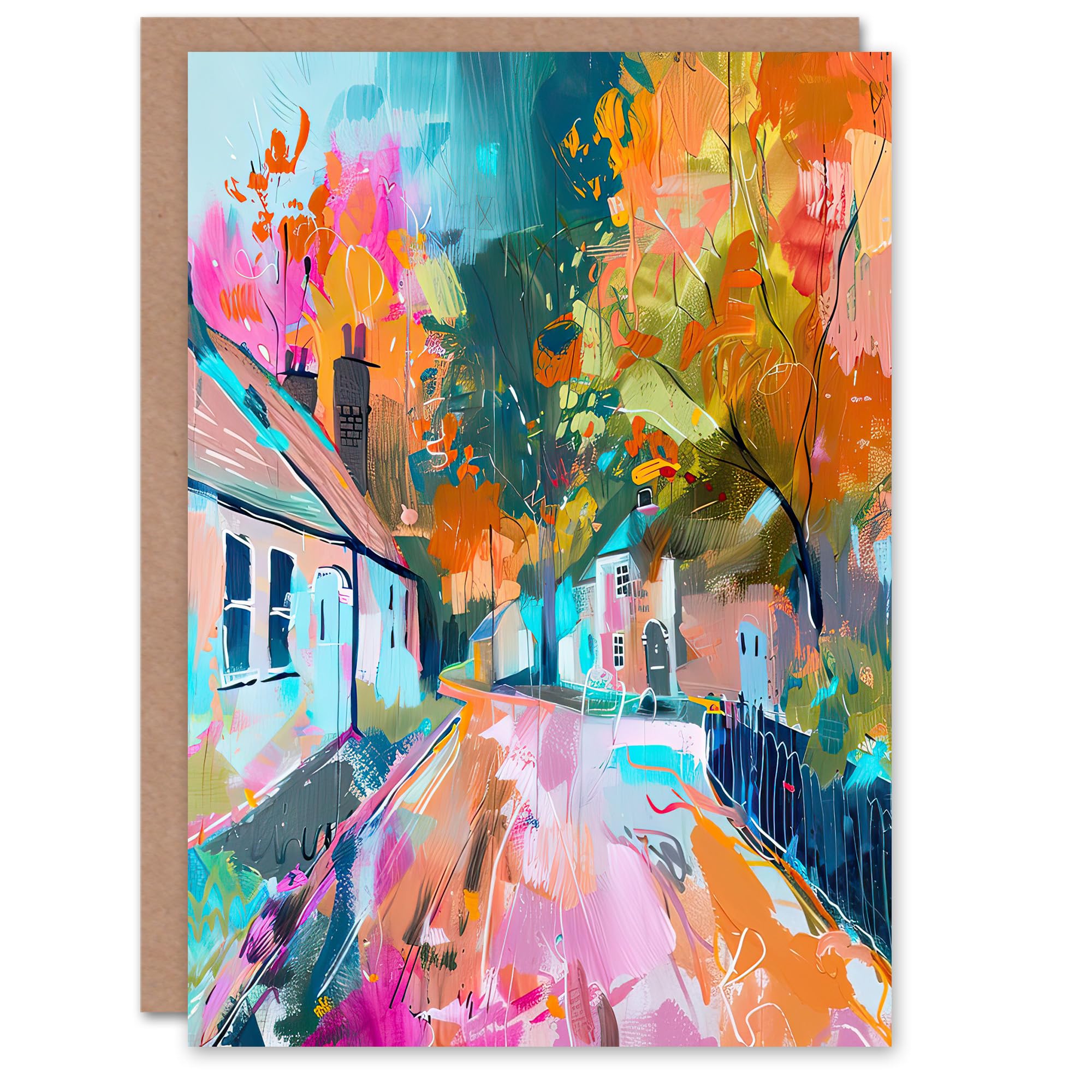Artery8 Lymm Village Cheshire England Autumnal Birthday Art Card