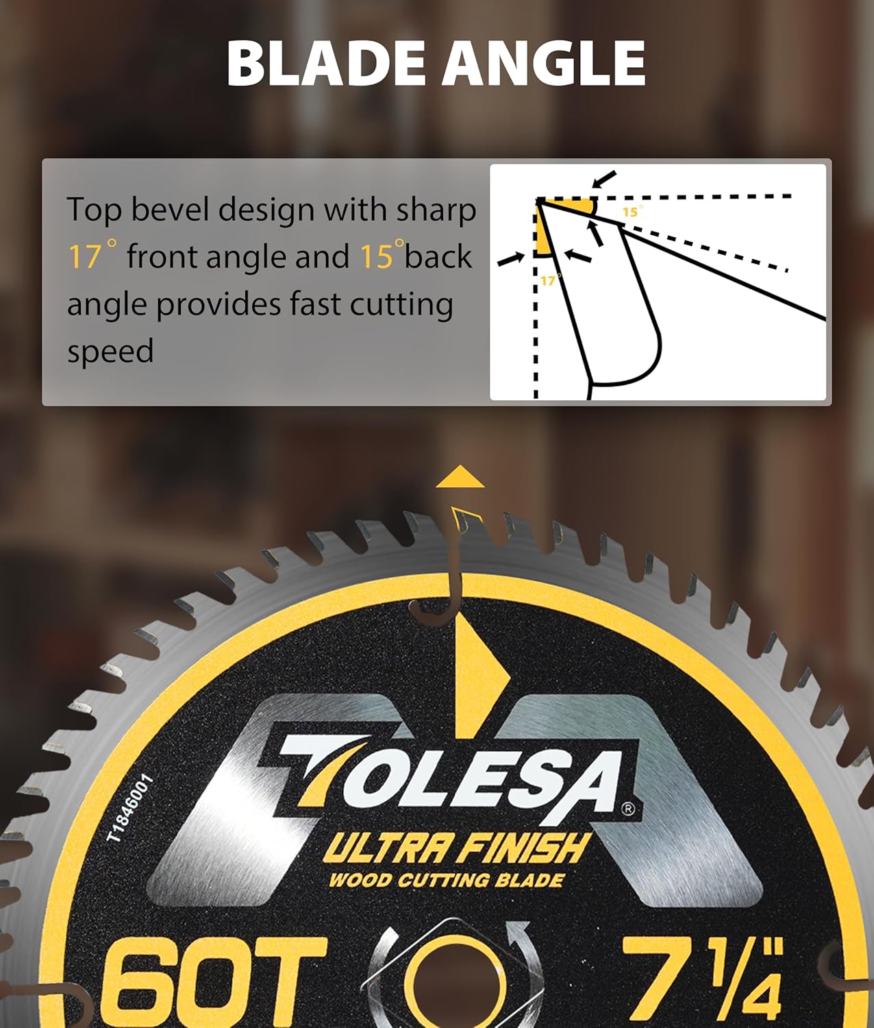 TOLESA 7 1/4 Circular Saw Blade, 60T Carbide Teeth with 5/8 Inch Arbor, Framing Saw Blade for Woodworking, 3Pack