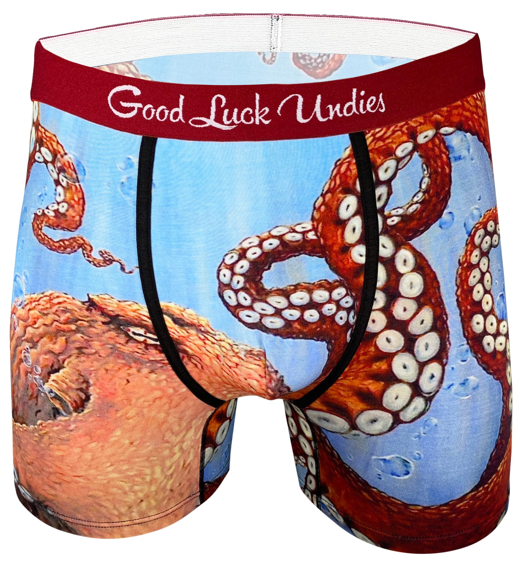 Good Luck Undies Men's Octopus Boxer Brief Underwear - Multicoloured - L