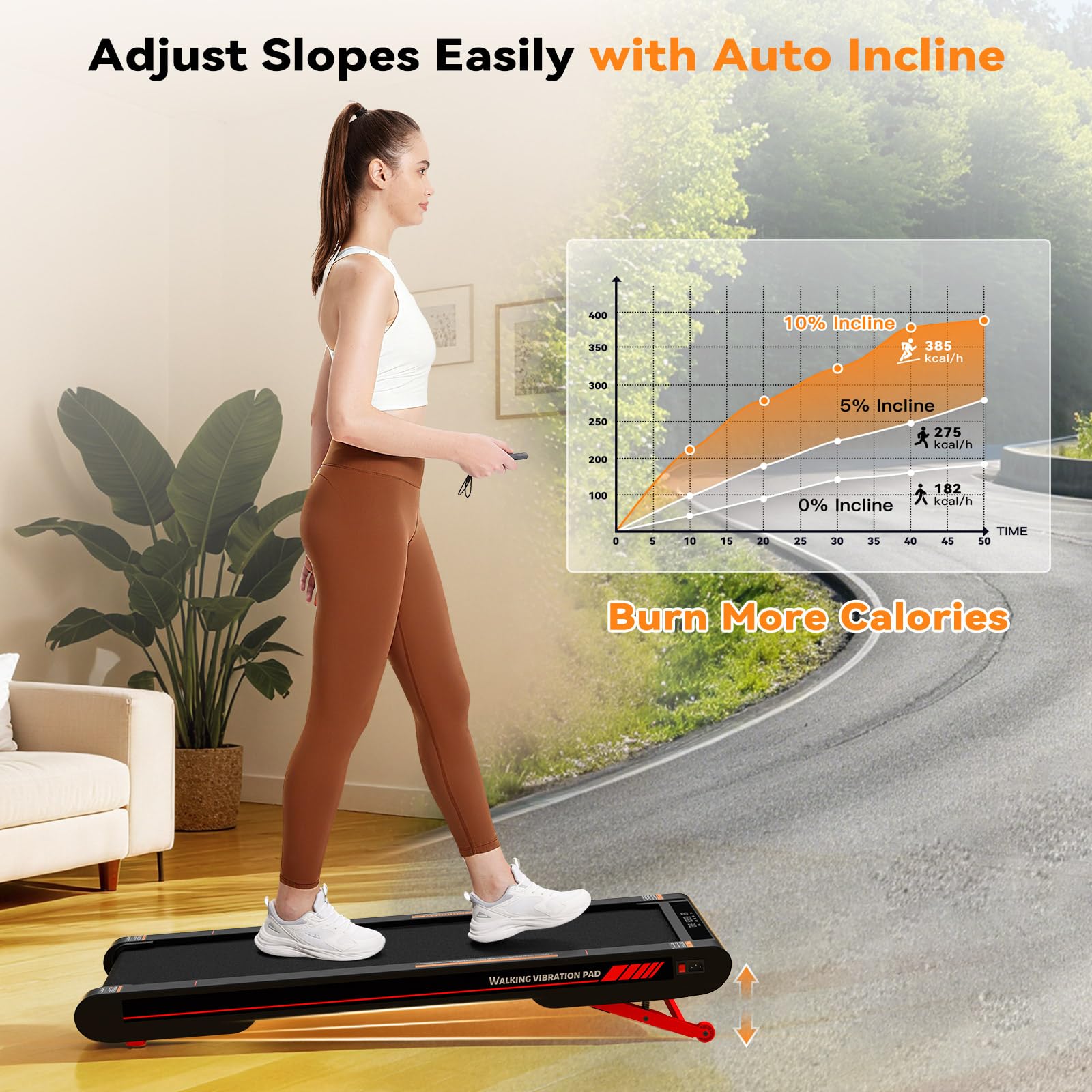 Sperax 4 in 1 Walking Vibration Pad Treadmill, Walking Treadmill Pad for Home with Remote Control and APP — view 2