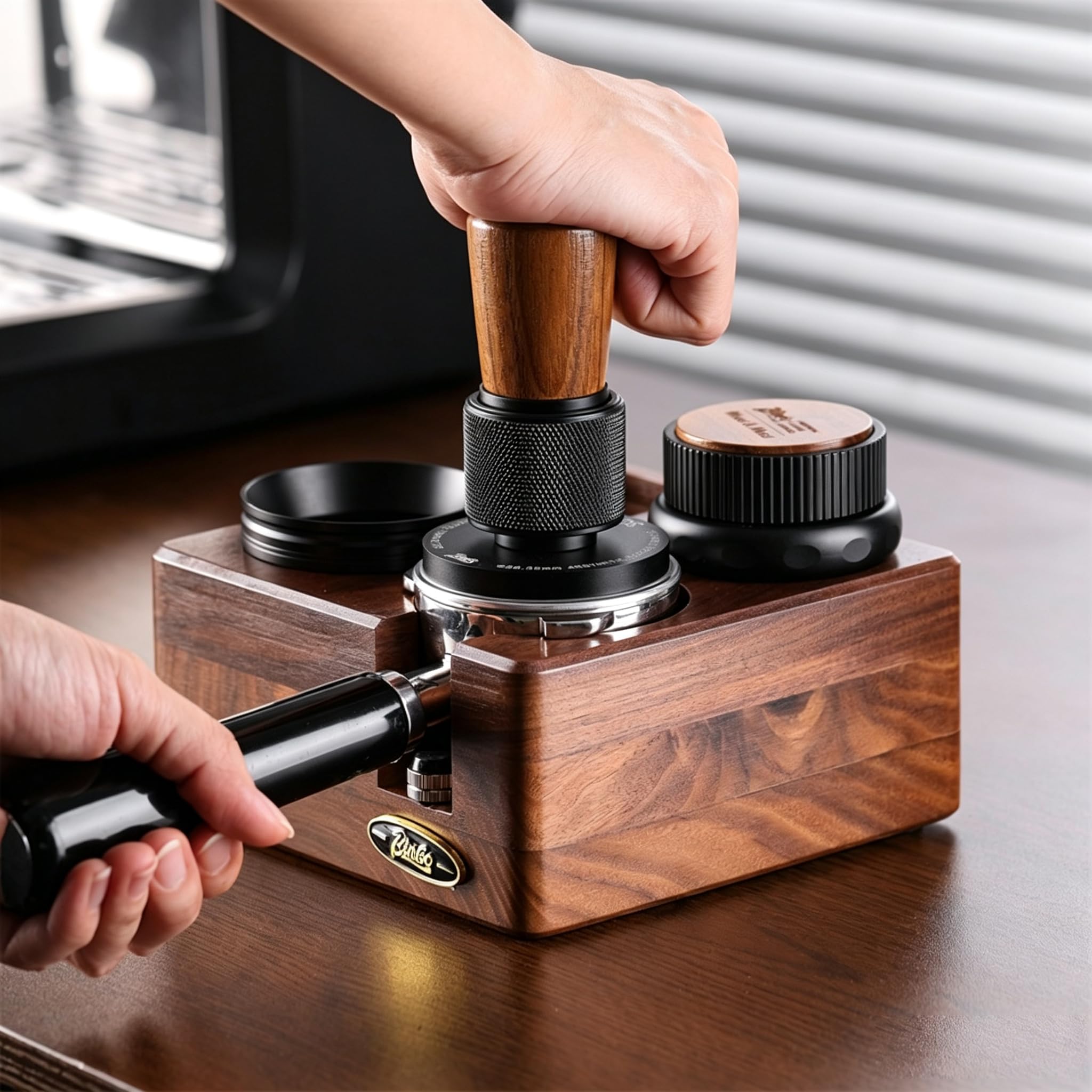 BINCOO Estación organizadora de café espresso, distribuidor de café espresso (51 mm)