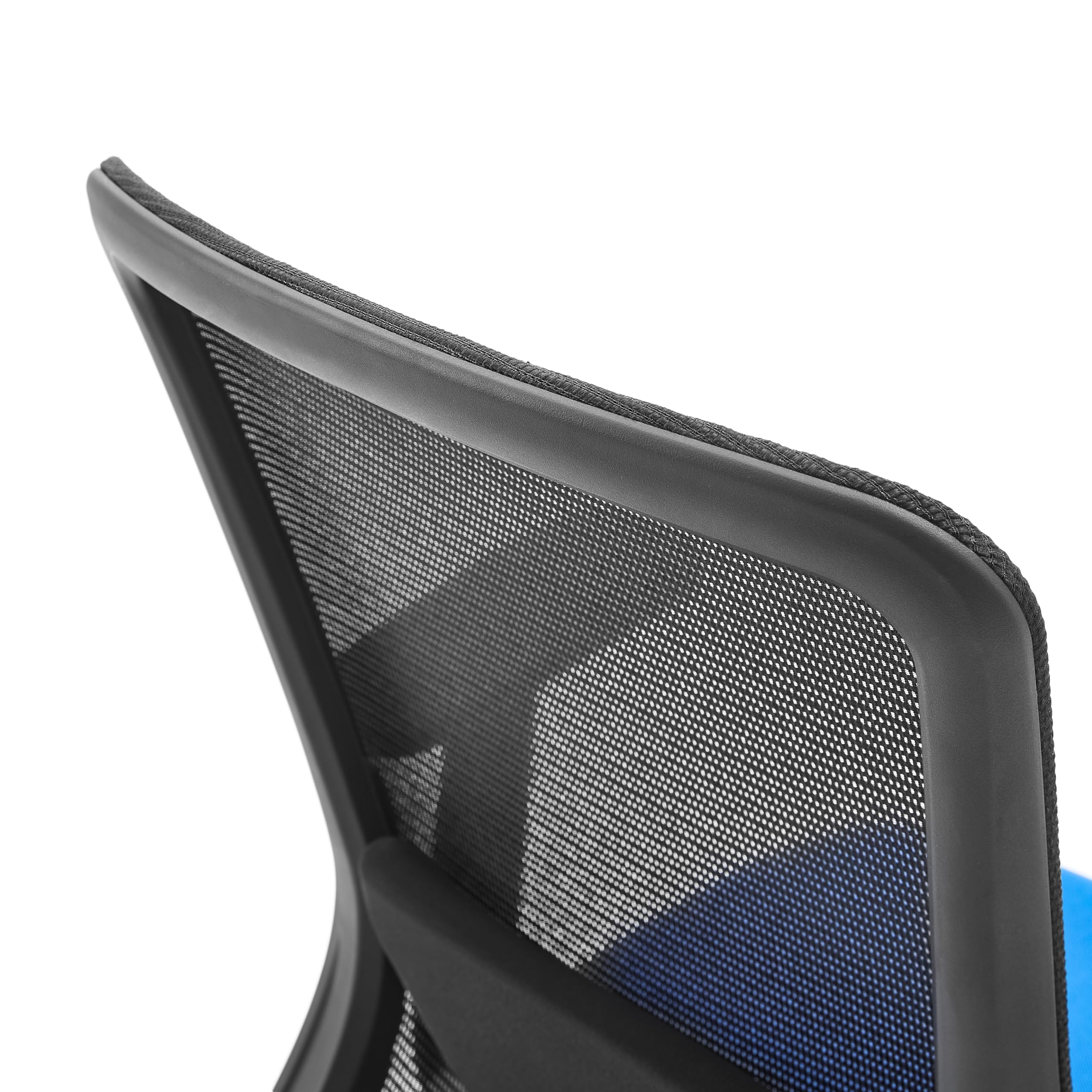 hjh OFFICE Silla de oficina ergonómica Sedito – Silla giratoria con respaldo de malla ajustable, soporte lumbar y asiento en cascada, color negro y azul