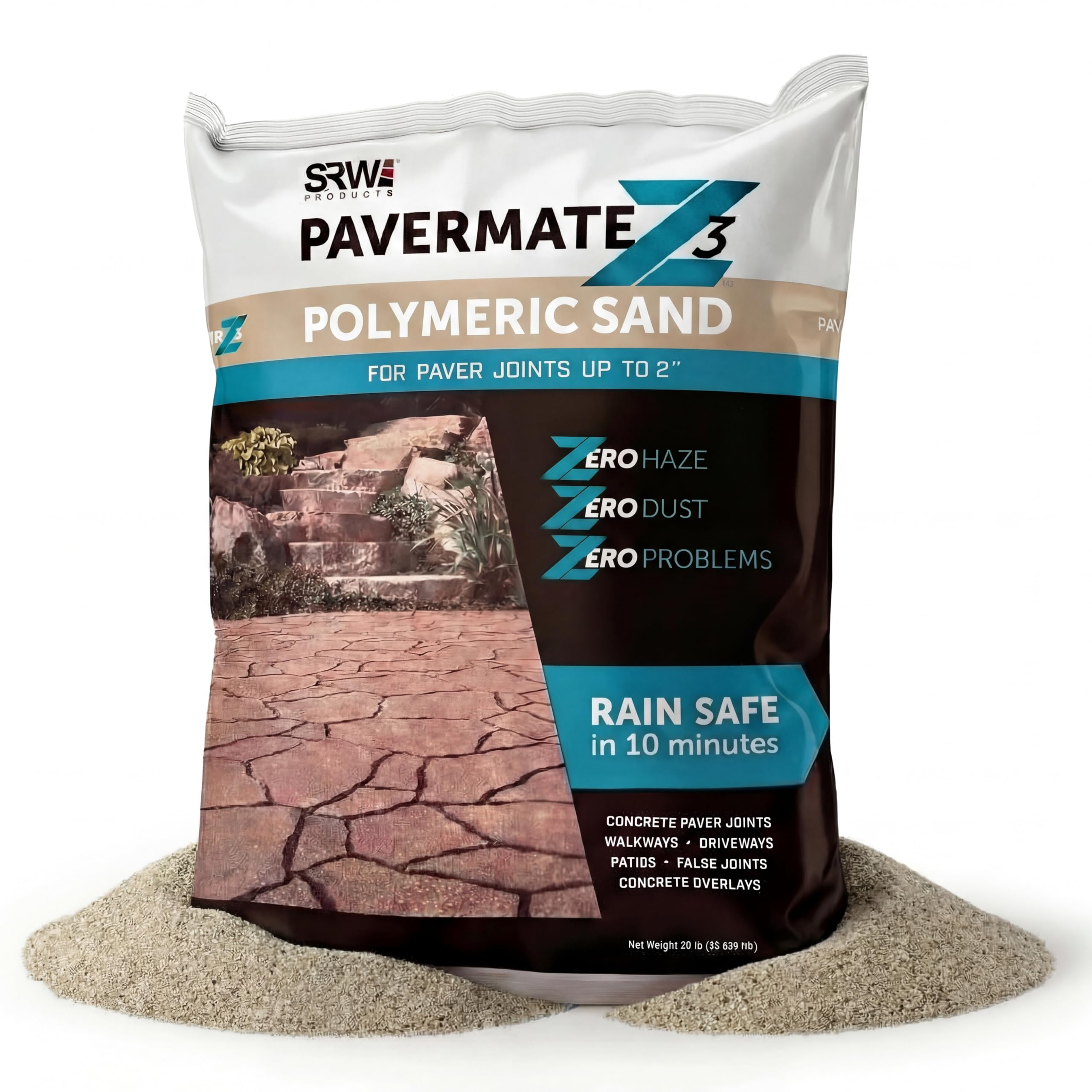 SRW Pavermate Z3 Polymeric Sand for Concreat and Paver Stone Joints UP to 2" in (Tan) 50- Pound Bag
