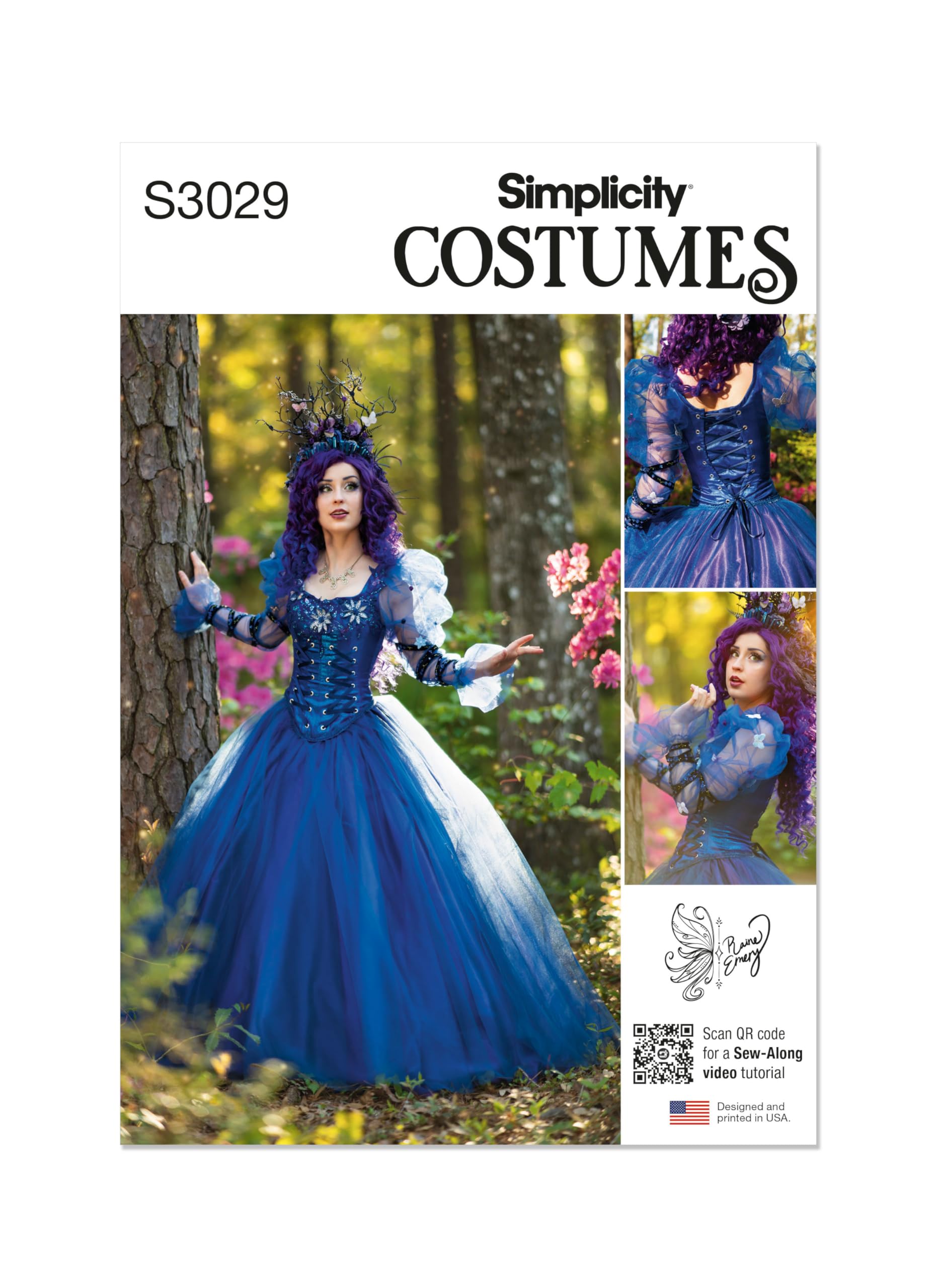 SIMPLICITY Sewing Pattern SS3029H5 Misses' Ball Gown Costume by Raine Emery H5 (6-8-10-12-14)