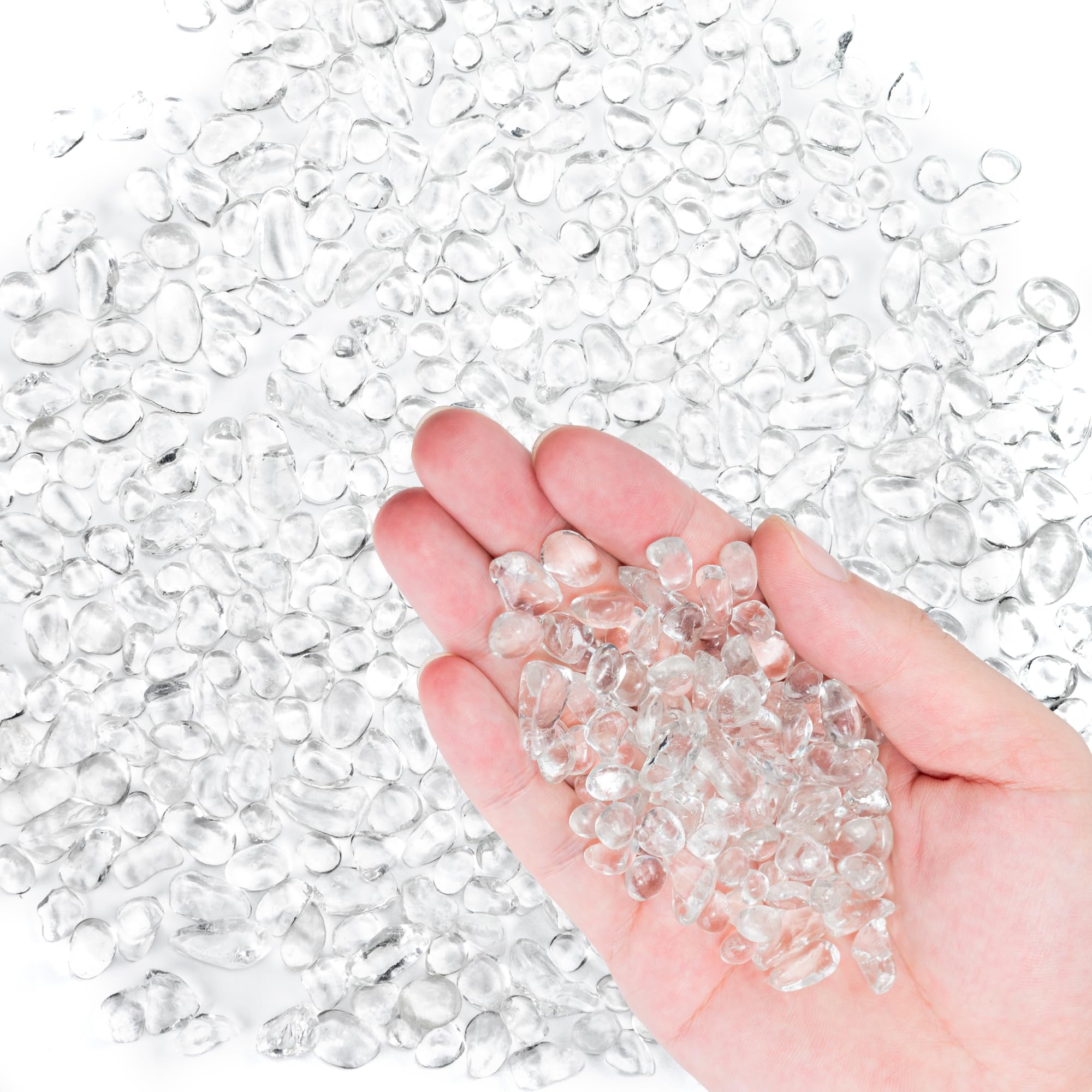 Colorful Glass Stones, 1 LB Fish Tank Gravel, Small Irregular Rainbow Aquarium Gravel for Aquarium Decorations and Turtle Tank , Sea Glass Beads