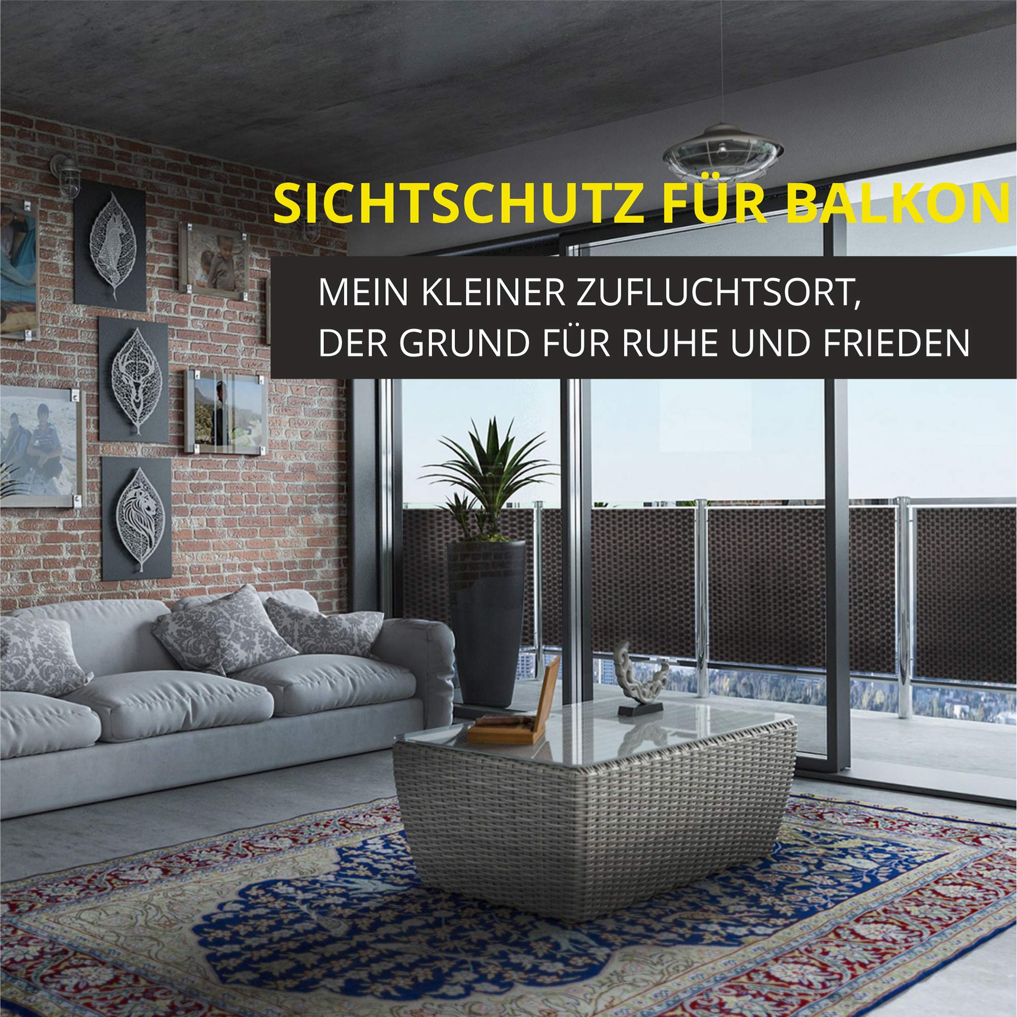 KADAX Sichtschutz für Balkon, Terrasse, Zaun, wetterfeste Sichtschutzmatte aus PE-Rattan, Balkonbespannung mit Kabelbinder, Sichtschutzzaun, Balkonverkleidung, Windschutz (1 m x 5 m, dunkelbraun)