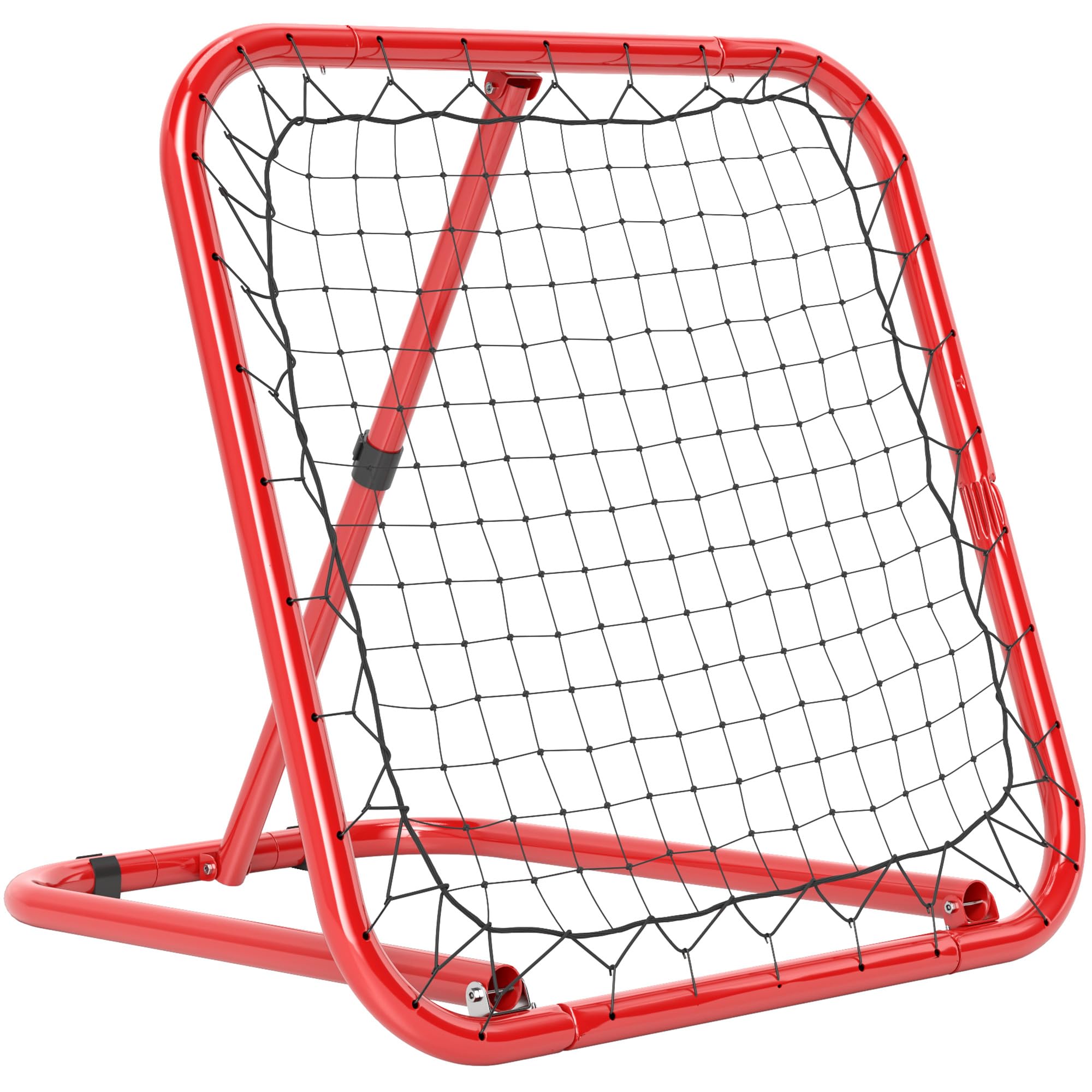 HOMCOM Rebounder de fútbol de 78 x 84 cm con estacas, Ajustable en 5 Niveles, portería de Kickback portátil, portería de fútbol para Adolescentes, Accesorios de Entrenamiento de fútbol para