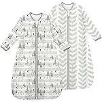 Yoofoss Baby Sleep Sack 12-18 Months Long Sleeve Wearable Blanket Baby 100% Cotton 2-Way Zipper 0.5 Tog Toddler Sleeping Sack, Lightweight(Large)