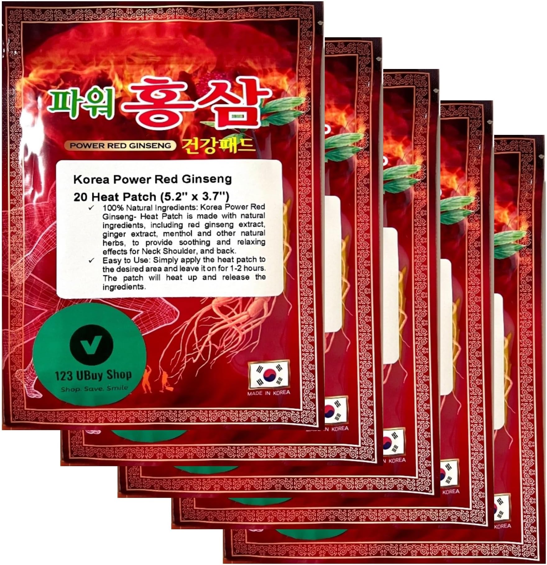 Korean Red Ginseng Patch Ginseng Patch Powerstrip Energy Pain - Foto 7