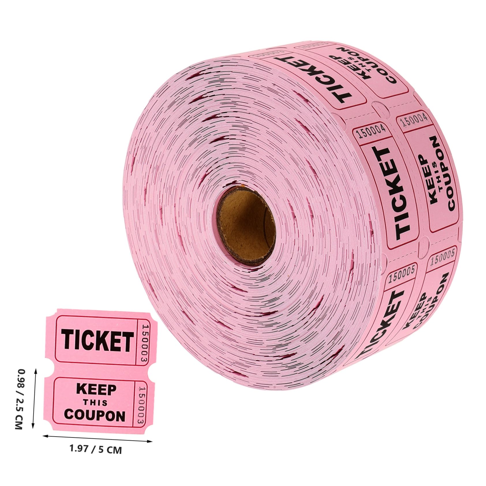 4 Rollos boletos para la rifa de boletos billete falso decoraciones circo Entradas para eventos Boletos de puerta entradas para el aula boletos para la rifa del festival Papel rosa
