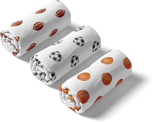 Miniatura 5 de Sweet Jojo Designs Juego de sábanas ajustadas para cuna para niño, para recién nacido, cuarto de bebé, colchón estándar 3p, fútbol, baloncesto,